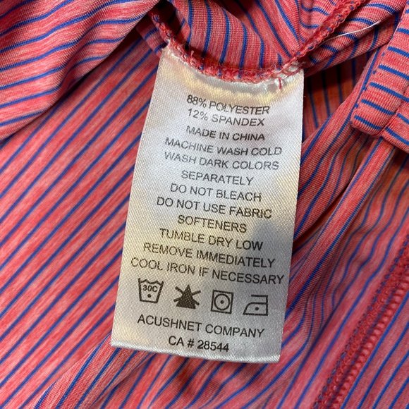 FootJoy Mens Golf Polo Pink Blue Stripes Kenwood Country Club Large L - Picture 5 of 8